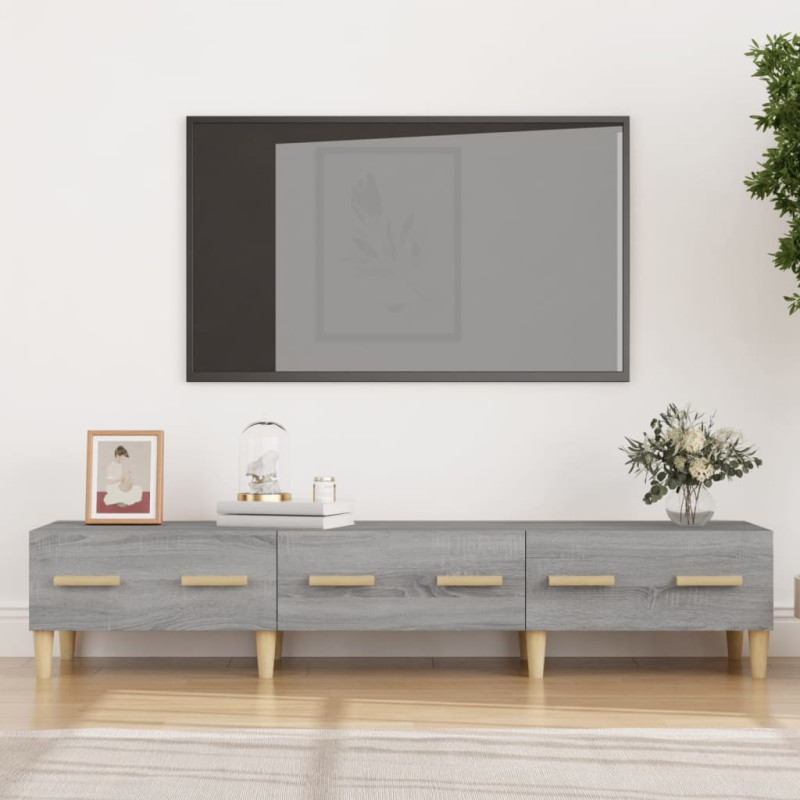 Produktbild för Tv-bänk grå sonoma 150x34,5x30 cm konstruerat trä