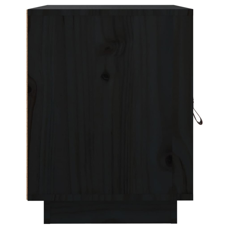 Produktbild för Sängbord svart 40x34x45 cm massiv furu
