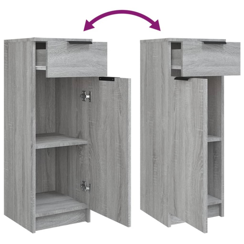Produktbild för Badrumsskåp set 3 delar grå sonoma konstruerat trä