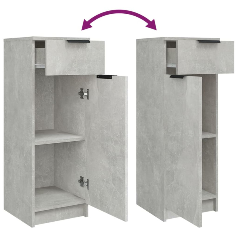 Produktbild för Badrumsskåp set 4 delar betonggrå konstruerat trä