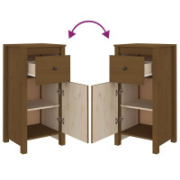 Produktbild för Skänkar 2 st honungsbrun 40x35x80 cm massiv furu