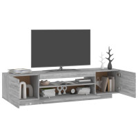 Miniatyr av produktbild för TV-bänk med LED-belysning grå sonoma 160x35x40 cm