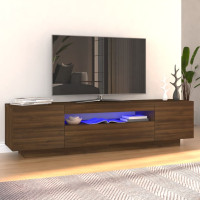 vidaXL Tv-bänk med LED-belysning brun ek 160x35x40 cm