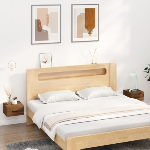 vidaXL Väggmonterade sängbord 2 st brun ek 35x35x20 cm