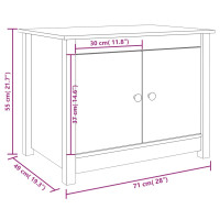 Miniatyr av produktbild för Soffbord grå 71x49x55 cm massiv furu