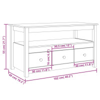 Produktbild för Soffbord 102x49x55 cm massiv furu