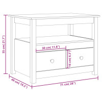 Produktbild för Soffbord honungsbrun 71x49x55cm massiv furu