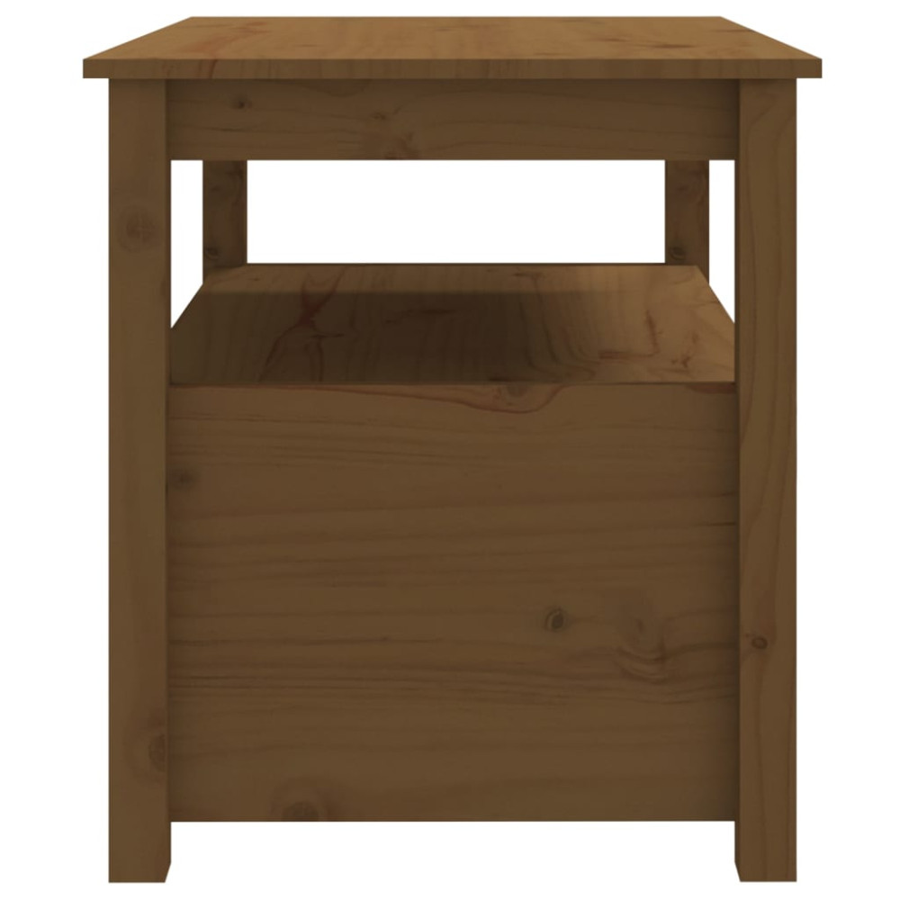 Produktbild för Soffbord honungsbrun 71x49x55cm massiv furu