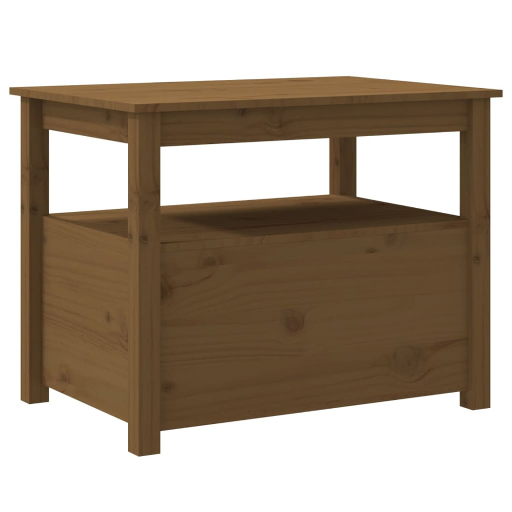 Produktbild för Soffbord honungsbrun 71x49x55cm massiv furu