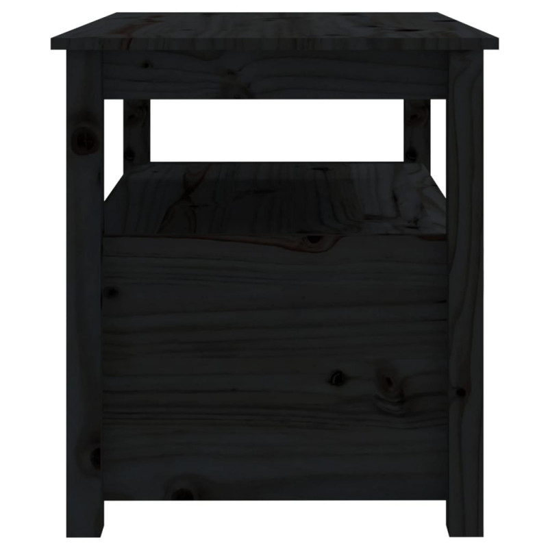 Produktbild för Soffbord svart 71x49x55 cm massiv furu