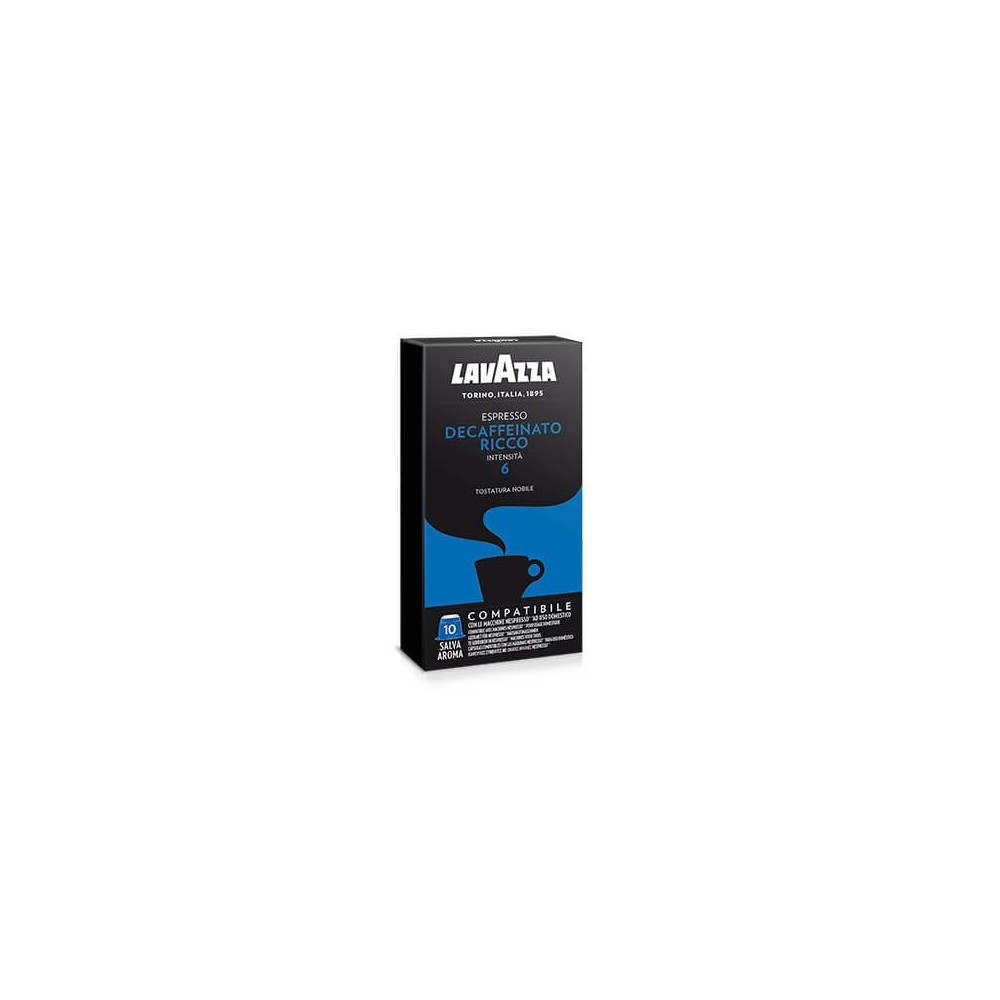 Produktbild för Lavazza Decaffeinato Ricco Kaffekapslar Mörkrostade 10 styck