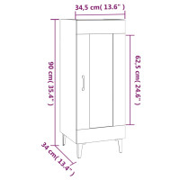 Produktbild för Skänk vit 34,5x34x90 cm konstruerat trä