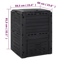 Miniatyr av produktbild för Kompostlåda svart 280 L polypropen
