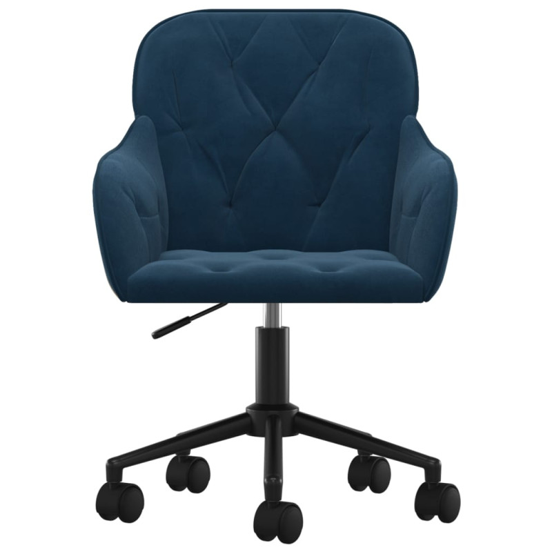 Produktbild för Snurrbar kontorsstol blå sammet