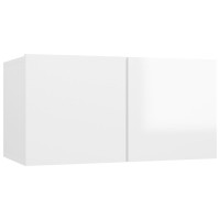 Produktbild för Tv-skåp 4 delar högglans vit konstruerat trä