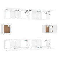 Miniatyr av produktbild för Tv-skåp 6 delar vit konstruerat trä