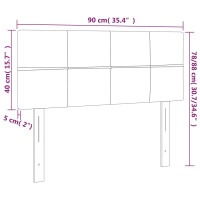Produktbild för Sänggavel ljusgrå 90x5x78/88 cm tyg