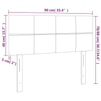 Produktbild för Sänggavel gräddvit 90x5x78/88 cm tyg