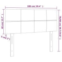 Produktbild för Sänggavel gräddvit 100 x 5 x 78/88 cm tyg