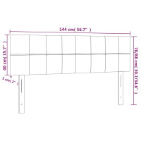 Produktbild för Sänggavel 2 st gräddvit 72x5x78/88 cm tyg