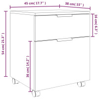 Produktbild för Dokumentskåp med hjul betonggrå 45x38x54 cm konstruerat trä