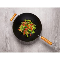 Produktbild för Ken Hom KH331001, Rund, Wokpanna, Svart, Kolstål, Keramiska,...