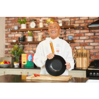 Produktbild för Ken Hom KH331001, Rund, Wokpanna, Svart, Kolstål, Keramiska,...