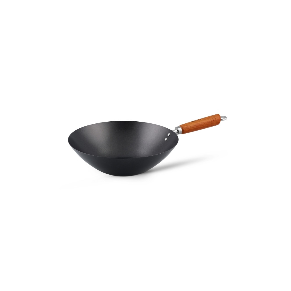 Produktbild för Ken Hom KH331001, Rund, Wokpanna, Svart, Kolstål, Keramiska,...