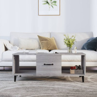 Produktbild för Soffbord grå sonoma 102x50x40 cm konstruerat trä