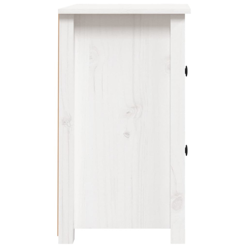 Produktbild för Sängbord vit 40x35x61,5 cm massiv furu