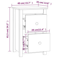 Miniatyr av produktbild för Sängbord vit 40x35x61,5 cm massiv furu
