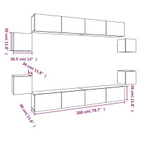 Produktbild för Tv-skåp 8 delar grå sonoma konstruerat trä