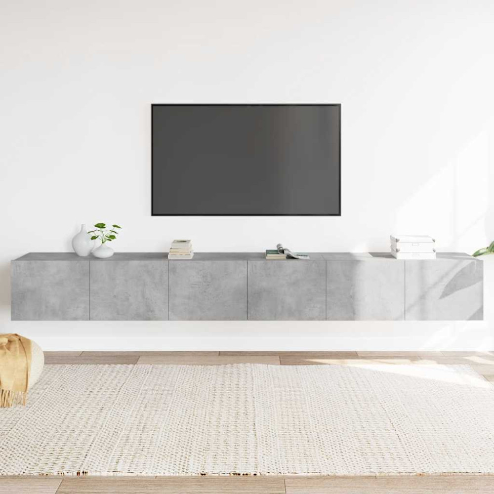 Produktbild för Tv-skåp 3 delar betonggrå konstruerat trä