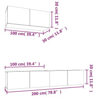 Miniatyr av produktbild för Tv-skåp 3 delar sonoma-ek konstruerat trä
