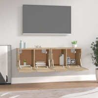 Produktbild för Väggskåp 2 st sonoma-ek 60x36,5x35 cm konstruerat trä