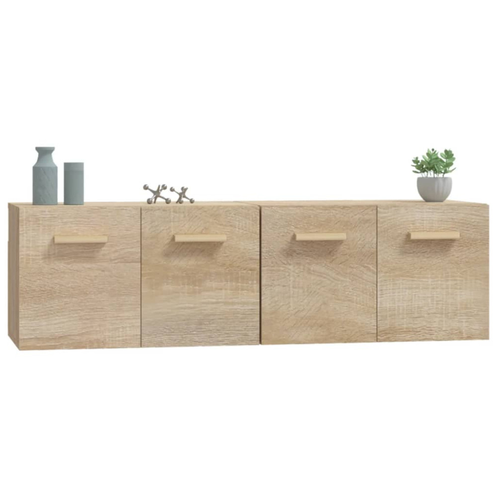 Produktbild för Väggskåp 2 st sonoma-ek 60x36,5x35 cm konstruerat trä