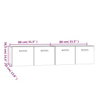 Produktbild för Väggskåp 2 st betonggrå 80x35x36,5 cm konstruerat trä