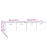 Produktbild för Väggskåp 2 st vit 100x36,5x35 cm konstruerat trä