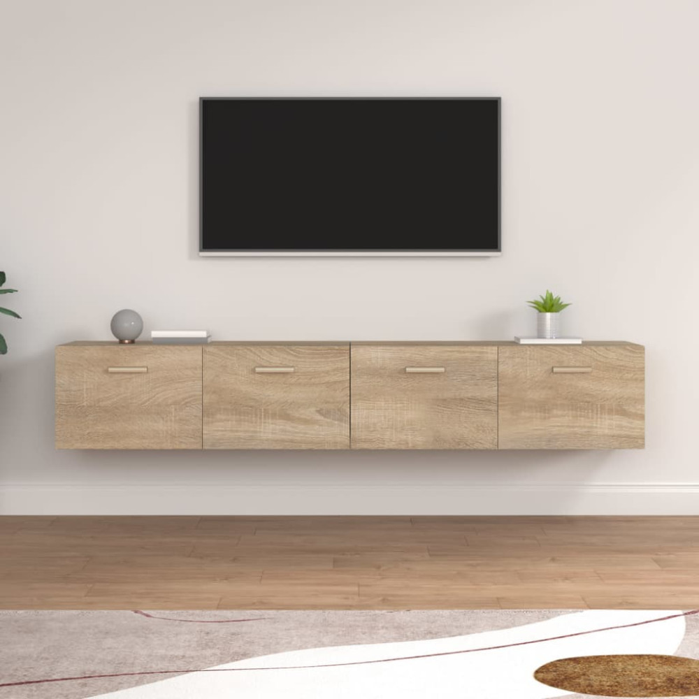 Produktbild för Väggskåp 2 st sonoma-ek 100x36,5x35 cm konstruerat trä