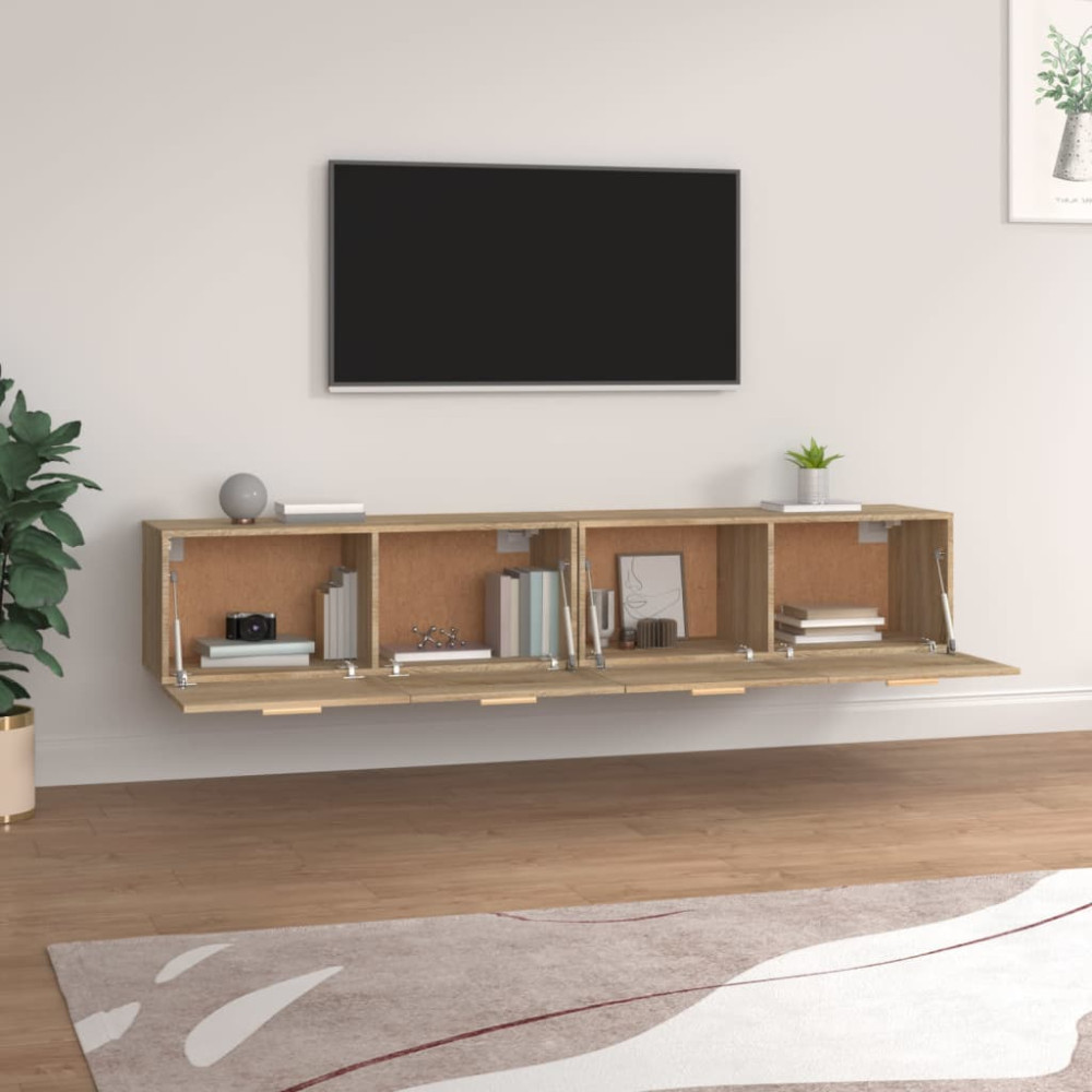 Produktbild för Väggskåp 2 st sonoma-ek 100x36,5x35 cm konstruerat trä