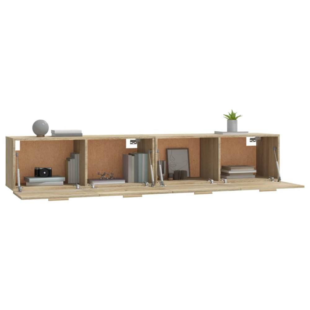Produktbild för Väggskåp 2 st sonoma-ek 100x36,5x35 cm konstruerat trä