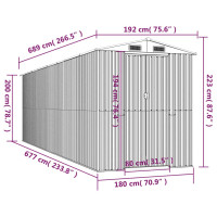 Produktbild för Trädgårdsskjul antracit 192x689x223 cm galvaniserat stål