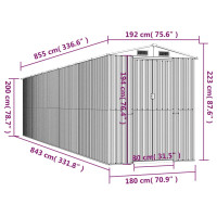 Produktbild för Trädgårdsskjul antracit 192x855x223 cm galvaniserat stål