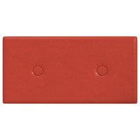 Produktbild för Väggpaneler 12 st röd 30x15 cm konstläder 0,54 m²