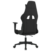 Produktbild för Gamingstol med massage svart och gräddvit tyg