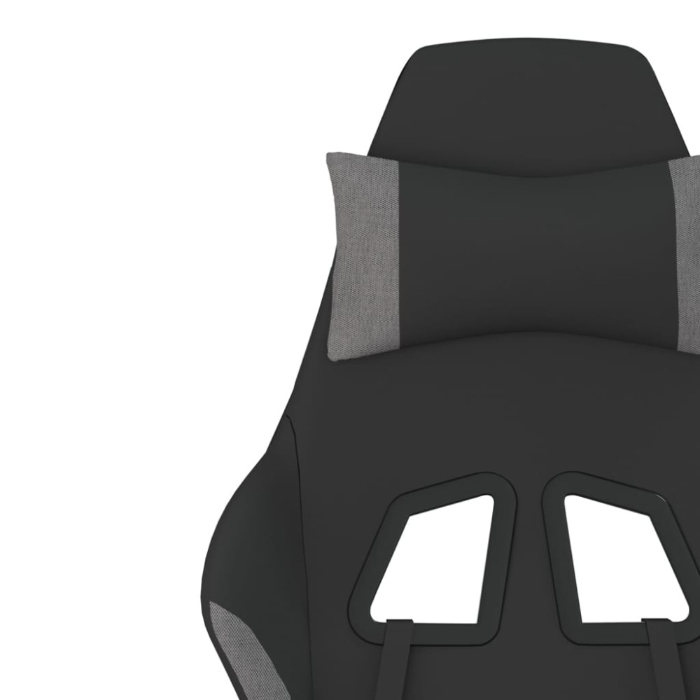Produktbild för Gamingstol med massage svart och ljusgrå tyg