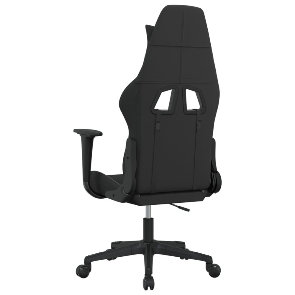 Produktbild för Gamingstol med massage svart och ljusgrå tyg