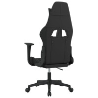 Produktbild för Gamingstol med massage svart och ljusgrå tyg