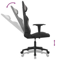 Produktbild för Gamingstol med massage svart och ljusgrå tyg