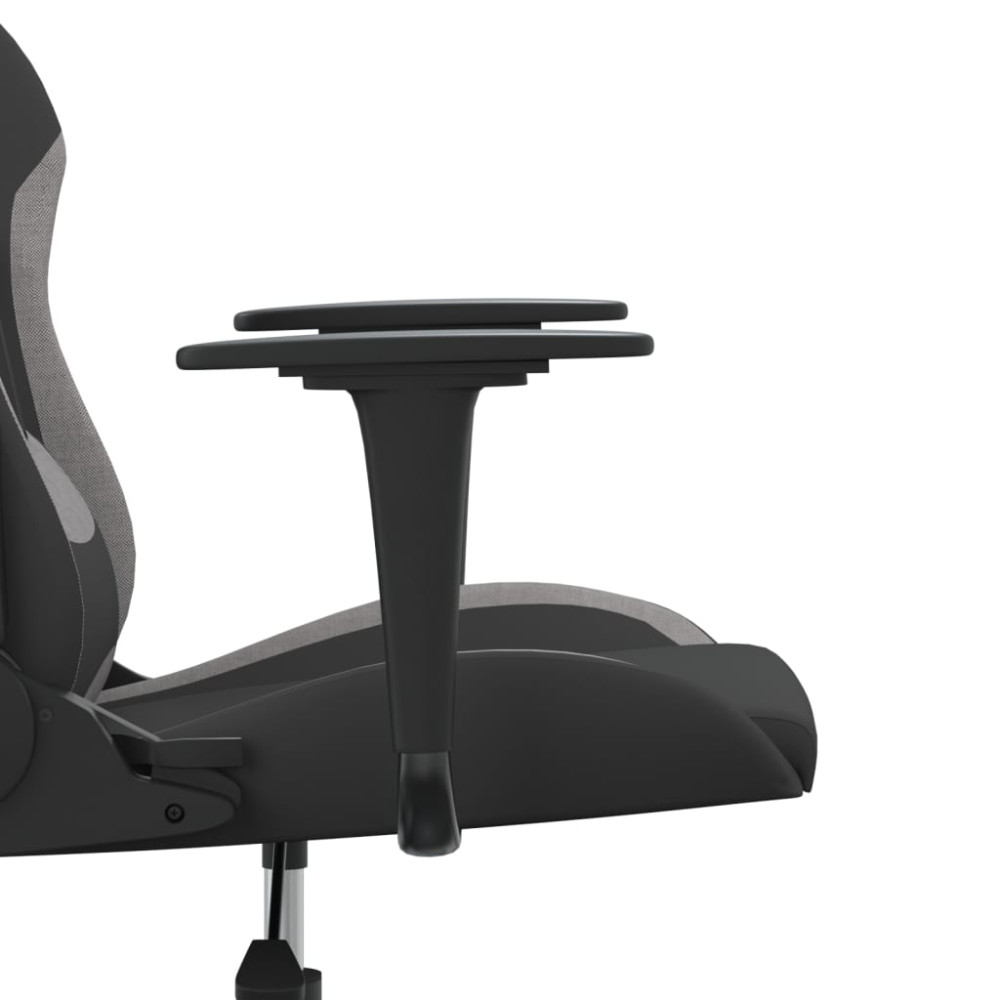 Produktbild för Gamingstol med massage svart och ljusgrå tyg